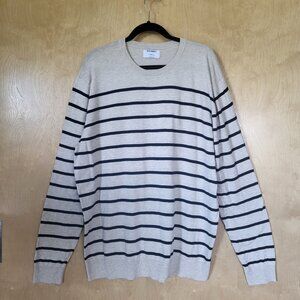 Old Navy Striped Crewneck Sweater Navy & Cream Size XL
